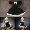 616toys® 2609預購・蝸之殼 真絲材質泡泡袖連衣裙(黑色) 1/12 機娘通用 不含本體 1230